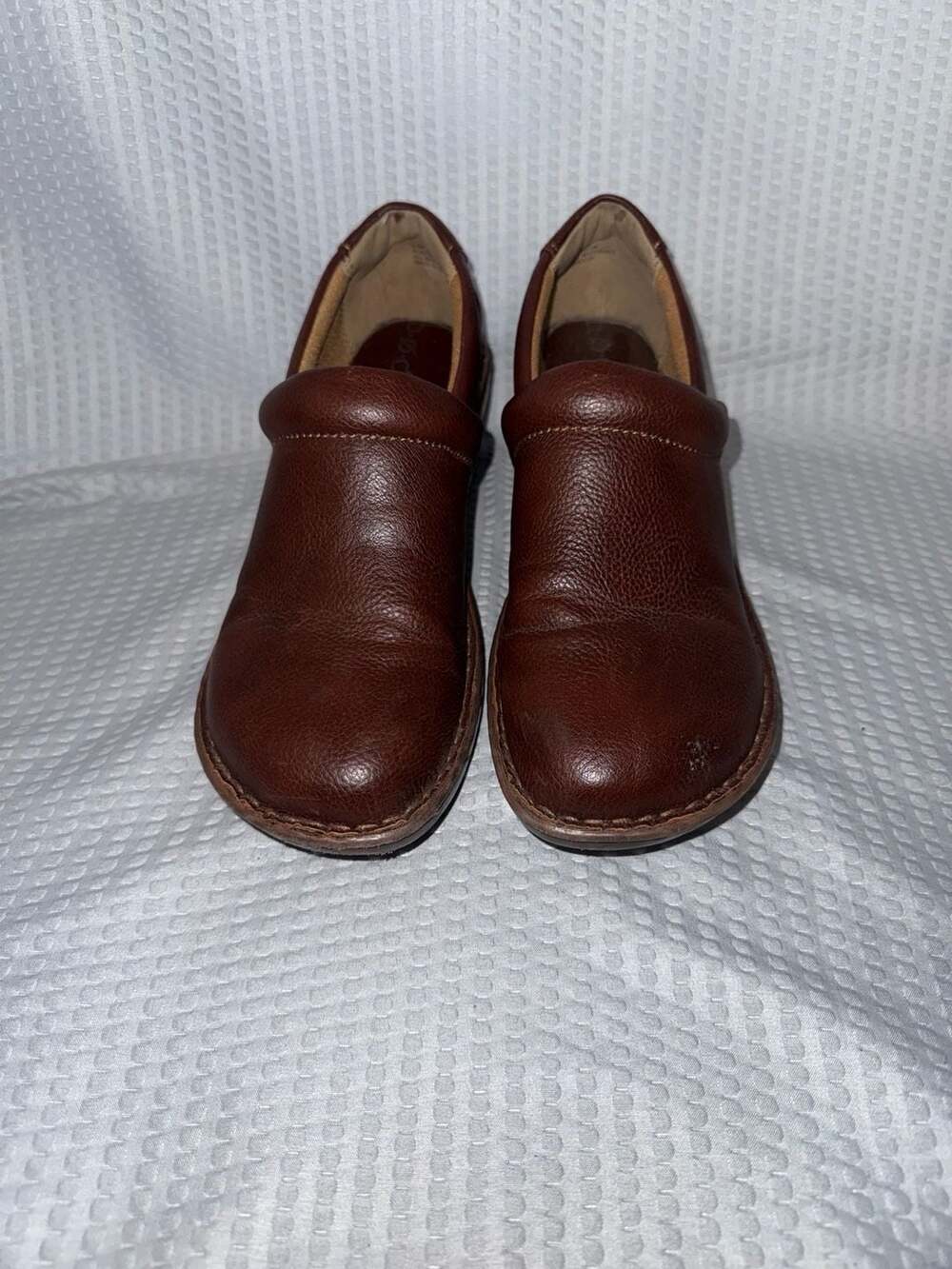 b.o.c. Born Concept Brown Leather Clog Shoes